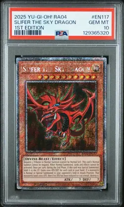 2025 PSA 10 YUGIOH RA04 PLATINUM SECRET RARE SLIFER THE SKY DRAGON 💎 - Image 1