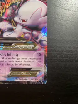 Pokemon M Mega Mewtwo EX Ultra Rare Holo TCG Card 64/162 XY Breakthrough - Image 4