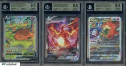 2019-22 Pokemon SWSH BSP 260 261 262 Charizard V Vmax Vstar BGS 9.5 3 Card Lot - Image 1
