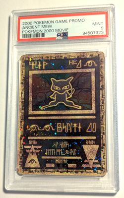 2000 Pokemon Ancient Mew PSA 9 GEM MINT Pokemon Movie Promo Swirl Holo Card - Image 1