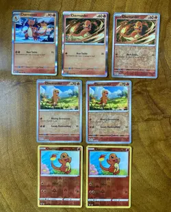 (7) Charmander Charmeleon Pokemon Card Lot Rare Reverse Holo & Holo TCG - Image 1