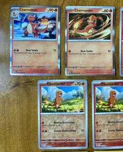 (7) Charmander Charmeleon Pokemon Card Lot Rare Reverse Holo & Holo TCG - Image 2