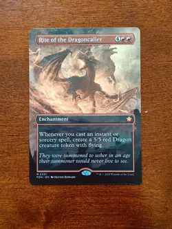 MTG, Rite of the Dragoncaller #0331, Foundations, Borderless, Non-Foil NM Mythic - Image 1