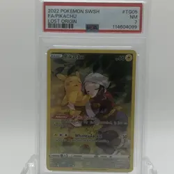 Pokemon TCG Lost Origin Pikachu Full Art #TG05/TG30 PSA 7 NM - Image 1