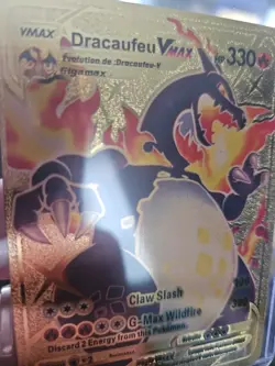 Dracaufeu ( Charizard ) Vmax Gold Foil Fan Art Vinyl Textured Collector Pokemon - Image 4