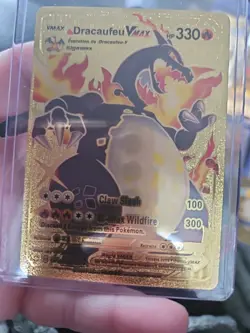 Dracaufeu ( Charizard ) Vmax Gold Foil Fan Art Vinyl Textured Collector Pokemon - Image 5