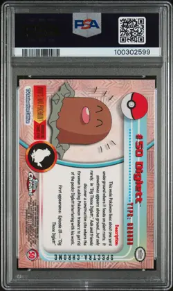 2000 Topps Chrome Pokemon T.V. Diglett Spectra Holo #50 - PSA 7 (NM) - Image 2