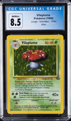 1999 POKEMON JUNGLE #15 VILEPLUME-HOLO CGC 8.5 - Image 1