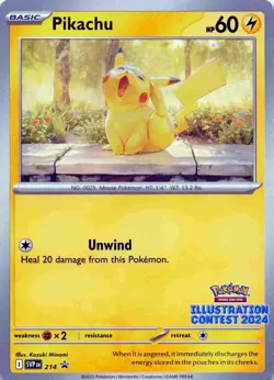 Pokemon TCG Pikachu 214 (Illustration Contest 2024) Scarlet & Violet Promo NM - Image 1