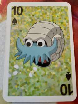 Pokemon Omanyte 10 of Spades 1999 Mini Deck Playing Cards 2.5x1.75in NM - Image 1