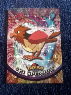 #21 SPEAROW Black Logo Pokemon Topps TV Animation Edition Trading Card 1999 - Image 1