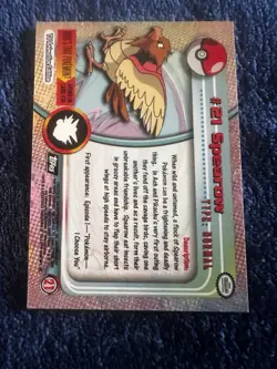 #21 SPEAROW Black Logo Pokemon Topps TV Animation Edition Trading Card 1999 - Image 2