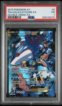 Pokemon TCG Team Aqua's Kyogre-EX Double Crisis Holo Card 6/34 PSA 1 - Image 1