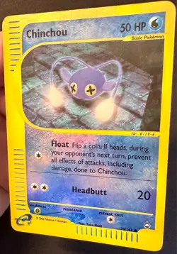 Chinchou 70/147 2002 Aquapolis Set Pokemon Card Vintage WOTC Reverse Holo - Mp - Image 2