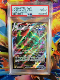 Pokemon Rayquaza VMax Evolving Skies #111 Graded Card PSA 10 - Image 1