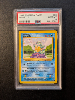 1999 Pokemon Base Set Squirtle #63/102 PSA 10 GEM MINT WOTC Card - Image 1