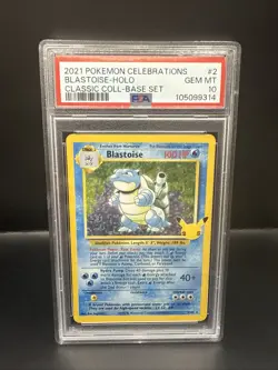 Pokemon PSA 10 GEM MINT Celebrations Blastoise 2/102 Classic Collection Holo - Image 1