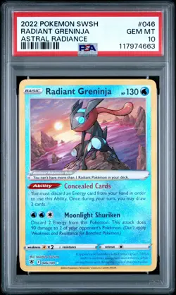 2022 POKEMON SWORD & SHIELD ASTRAL RADIANCE #046 RADIANT GRENINJA PSA 10 - Image 1