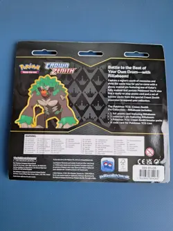 Pokemon TCG 3 Pack Booster - Crown Zenith Rillaboom Pin Blister Pack - Image 2