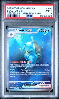 2023 POKEMON MEW EN-151 SPECIAL ILLUSTRATION RARE #200 BLASTOISE EX PSA 9 - Image 1
