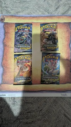 Unbroken Bonds [10 card] Booster Pack x4 (Complete Art Set) Pokemon TCG - Image 1