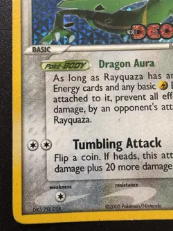 Rayquaza 22/107 EX Deoxys Pokemon Card Reverse Holo Foil Rare MP - Image 5