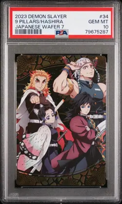 PSA 10 2023 Demon Slayer Japanese Wafer Cards 7 9 Pillars/Hashira #034 - Image 1