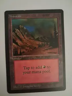 Mountain MP MTG Magic the Gathering Beta Basic Land (C) - Image 1