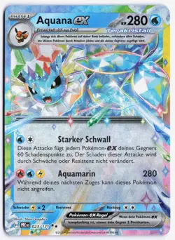 Aquana ex Pokemon Prerelease Stamp Prismatische Entwicklungen 023/131 NM DE - Image 1