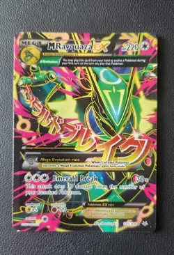 M Mega Rayquaza EX 105/108 Pokemon Roaring Skies Full Art Ultra Rare 2015 MP - Image 1