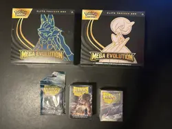 Pokemon TCG Mega Evolution Gardevoir & Lucario ETBs with Dragon Shield Kit - Image 1
