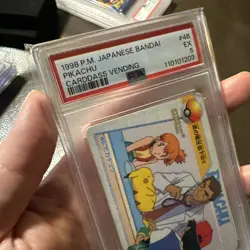 READ PSA 5 Graded 1998 POKEMON JAPANESE BANDAI CARDDASS VENDING 46 Sick PIKACHU - Image 5