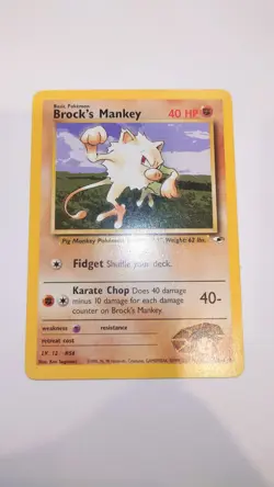 Lightly Played, English Pokemon Regular Brock's Mankey - 68/132 - Common - Image 1