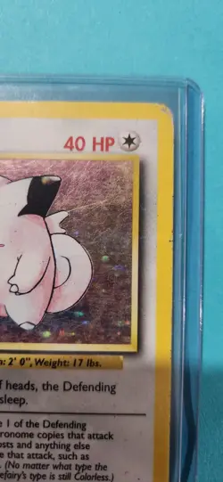 Pokemon TCG Clefairy Base Set Holo Unlimited Rare Card 5/102 HP condition - Image 4