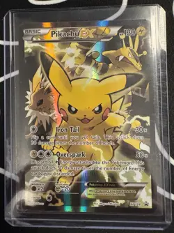 Pokemon Pikachu EX XY124 Full Art Holo Black Star Promo Card 2016 - Image 1