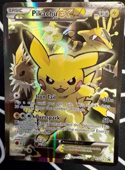 Pokemon Pikachu EX XY124 Full Art Holo Black Star Promo Card 2016 - Image 2