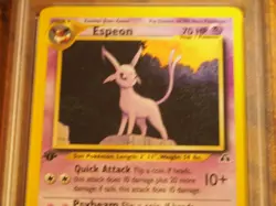 Pokemon 1st Edition Neo Discovery Espeon rare card, PSA 8 - Image 2