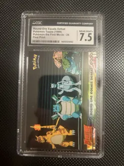 Pokemon Topps Round One Equals Defeat Card CGC 7.5 - Image 1