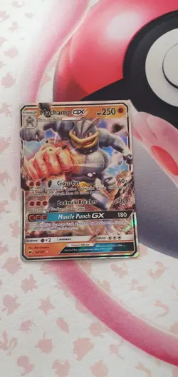 Pokemon Machamp GX Burning Shadows Half Art Card 64/189 M/Nm Condition - Image 1