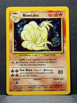 Ninetales Holo Unlimited Rare Pokemon TCG Card 12/102 Base Set LP - Image 1