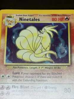 Ninetales Holo Unlimited Rare Pokemon TCG Card 12/102 Base Set LP - Image 3