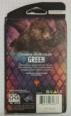 MTG D&D Adventures in the Forgotten Realms Green Theme Booster Pack Sealed - Image 2