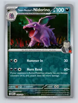 Pokemon TCG Team Rocket's Nidorino 118/182 SV10: Destined Rivals Reverse Holo NM - Image 1