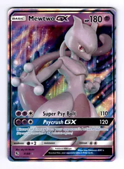 Mewtwo GX Hidden Fates #31 (2019) Ultra Rare Holo NM Pokemon - Image 1