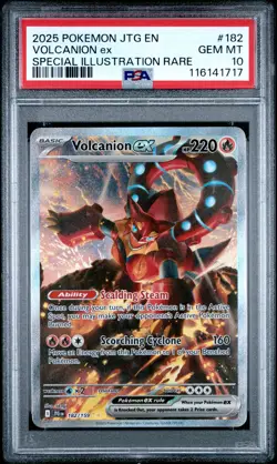 2025 POKEMON JTG EN-JOURNEY TOGETHER #182 VOLCANION EX PSA 10 - Image 1