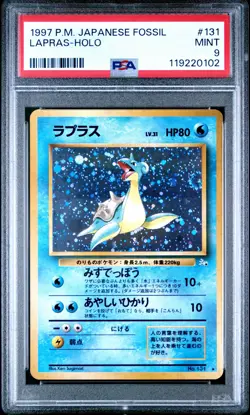 1997 POKEMON JPN FOSSIL #131 LAPRAS-HOLO PSA 9 - Image 1