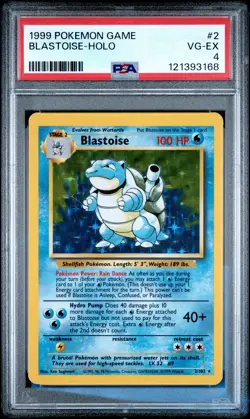 1999 POKEMON GAME #2 BLASTOISE-HOLO PSA 4 - Image 1