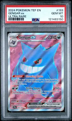 2024 POKEMON TEF EN-TEMPORAL FORCES ULTRA RARE #193 GENGAR EX PSA 10 - Image 1