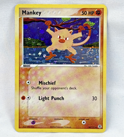 Pokemon FireRed & LeafGreen Swirl Mankey Holo Uncommon #38/112 NM/LP - Image 1