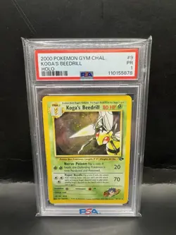 POKEMON TCG 2000 Gym Challenge Koga’s Beedrill Holo 9/132 PSA 1 POOR - Image 1